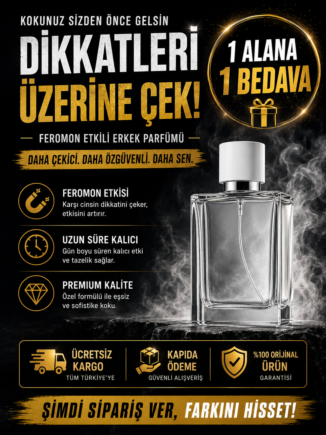 For Man De Luxe Etkileyici Parfüme 1 Alana 1 Bedava