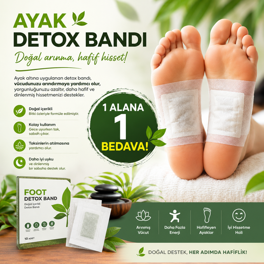 Ayak Detox Bandı Doğal Band 1 Alana 1 Bedava
